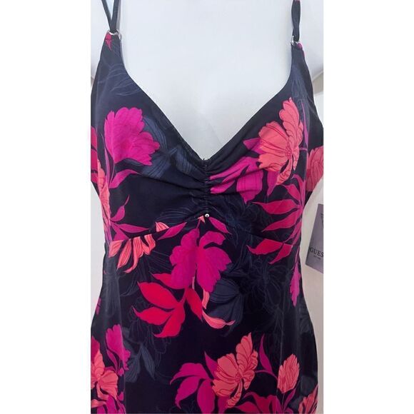 GUESS FLORAL NIRVANA PRINT FUCHSIA NOURA DRESS SZ M P1-19 NEW - Picture 4 of 15